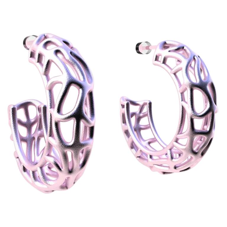 18 Karat Pink Gold Vermeil Seaweed Hoop Earrings
