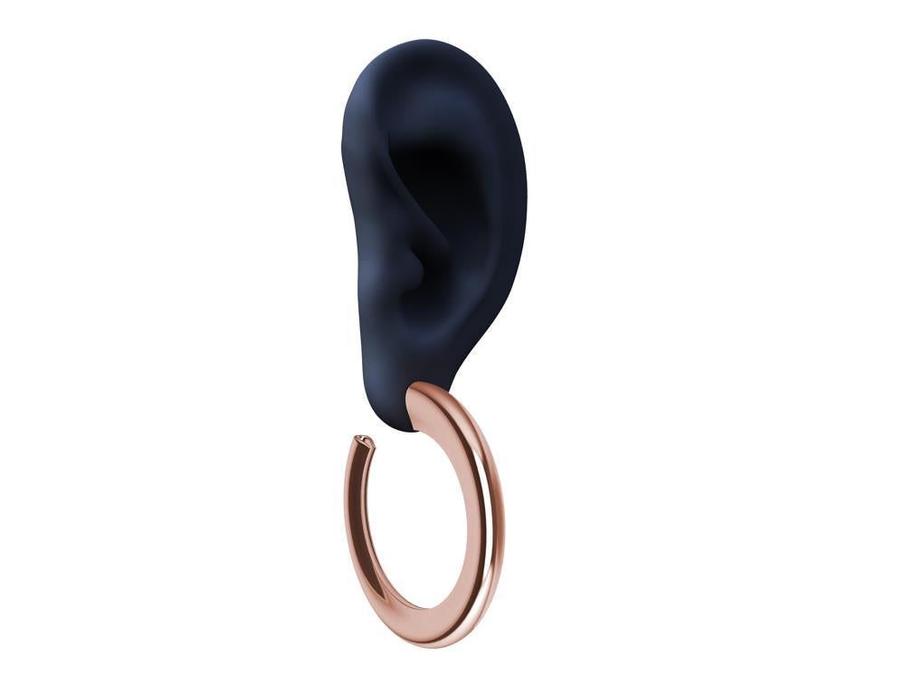 Women's 18 Karat Pink Gold Micron Plated Teardrop Hoop Earrings For Sale