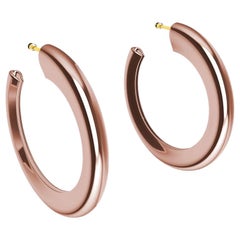 18 Karat Pink Gold Micron Plated Teardrop Hoop Earrings