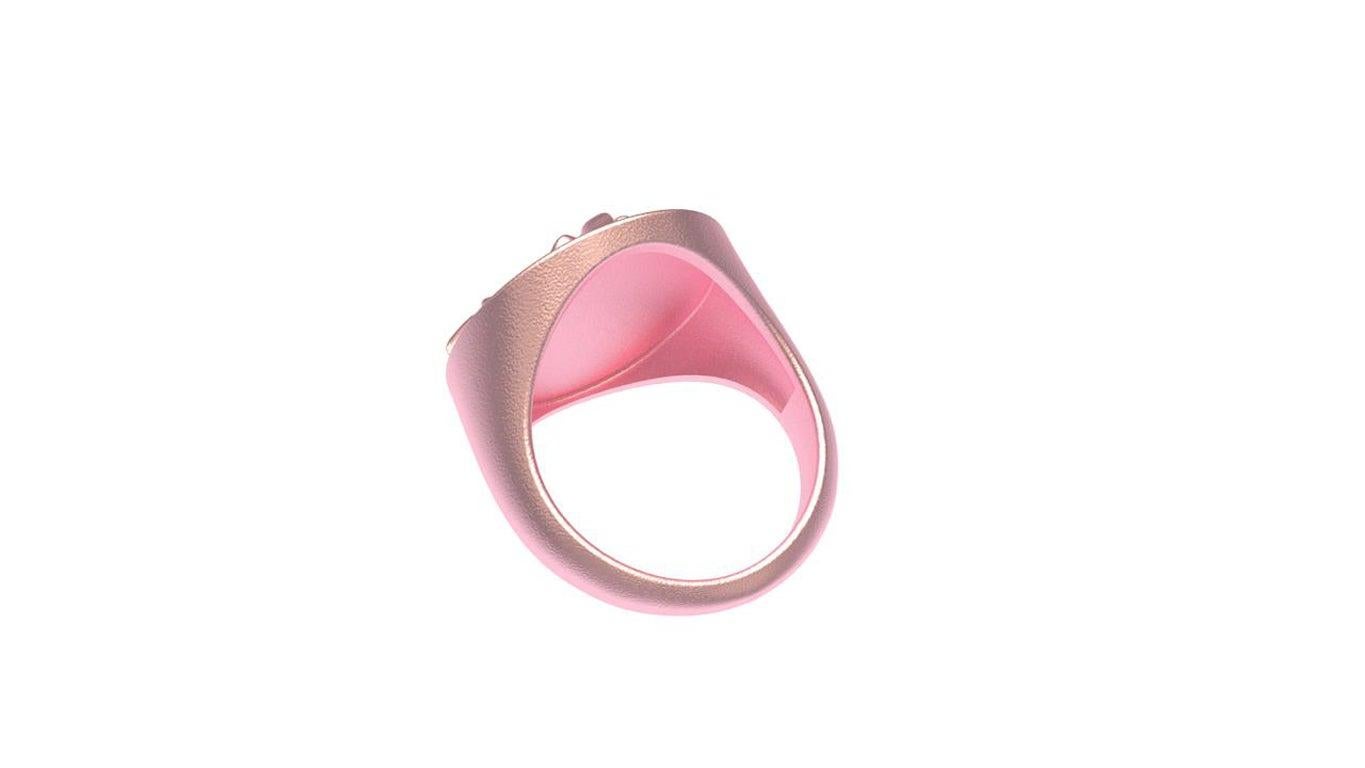For Sale:  18 Karat Pink Gold Vermeil West 46 Cross Signet Ring 4