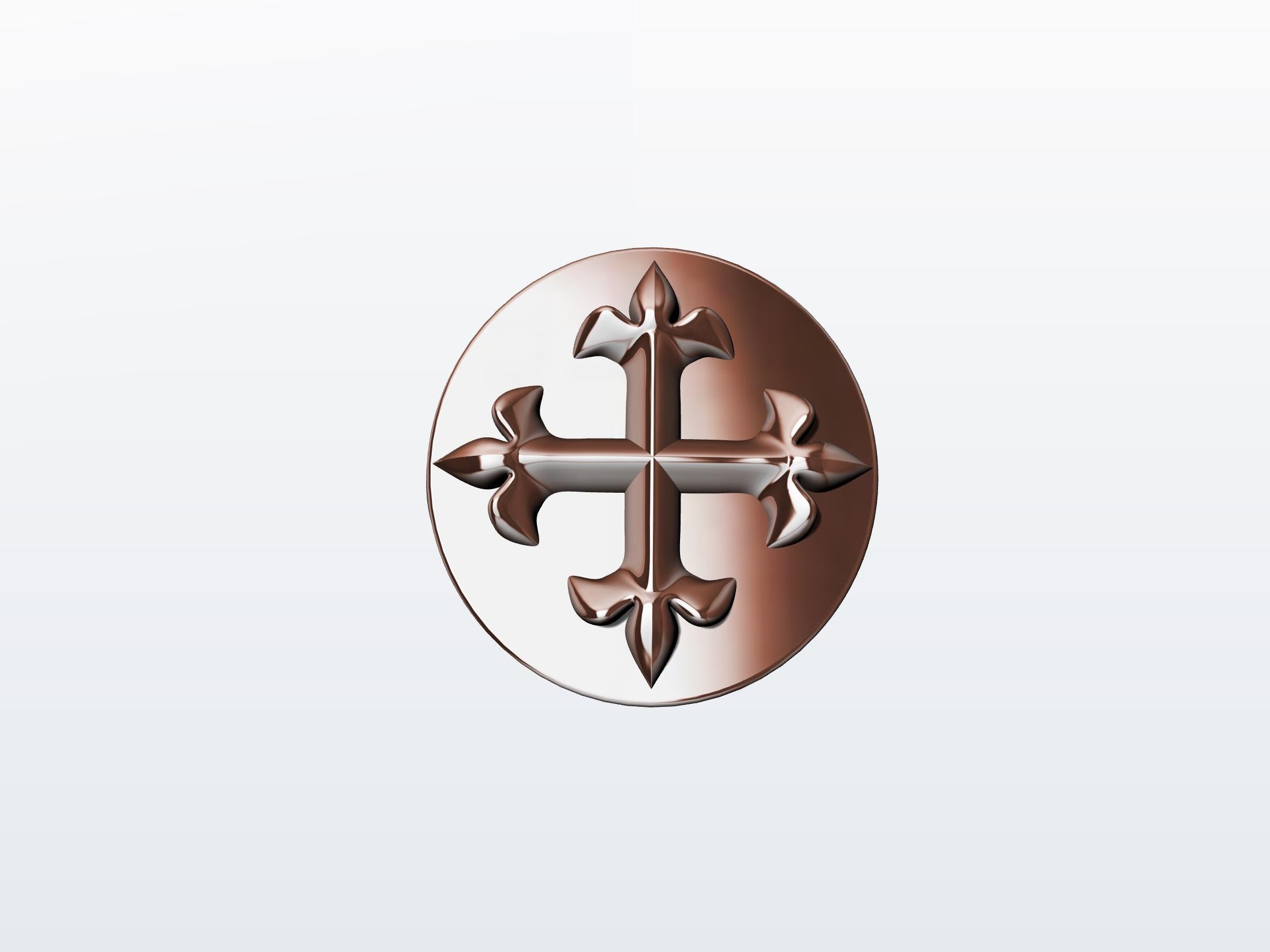 18 Karat Pink Gold Vermeil West 46 Cross Signet Ring 4