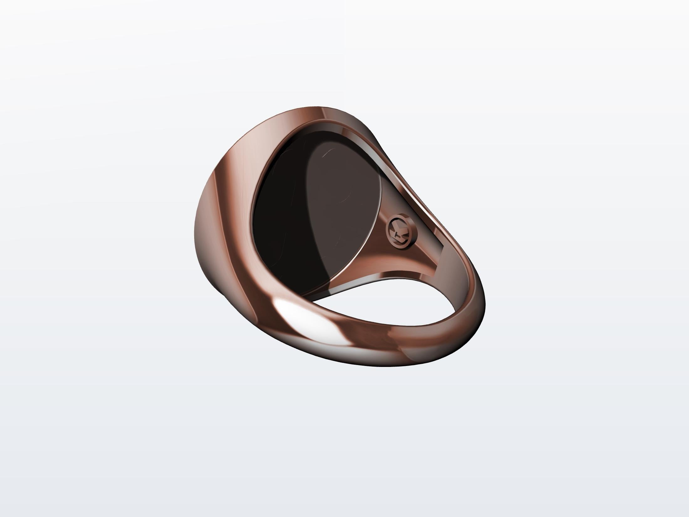 18 Karat Pink Gold Vermeil West 46 Cross Signet Ring 7