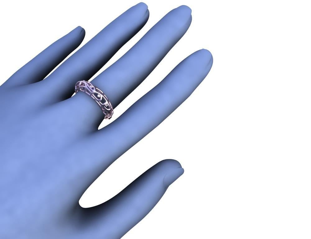 For Sale:  18 Karat Pink Gold Vermeil Women's GIA Diamond Seaweed Ring 9