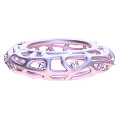 18 Karat Pink Gold Vermeil Women's GIA Diamond Seaweed Ring