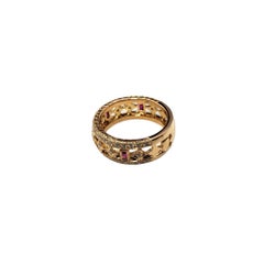 18 Karat Pink Sapphire and Diamond Ring Size 6.25 #15728