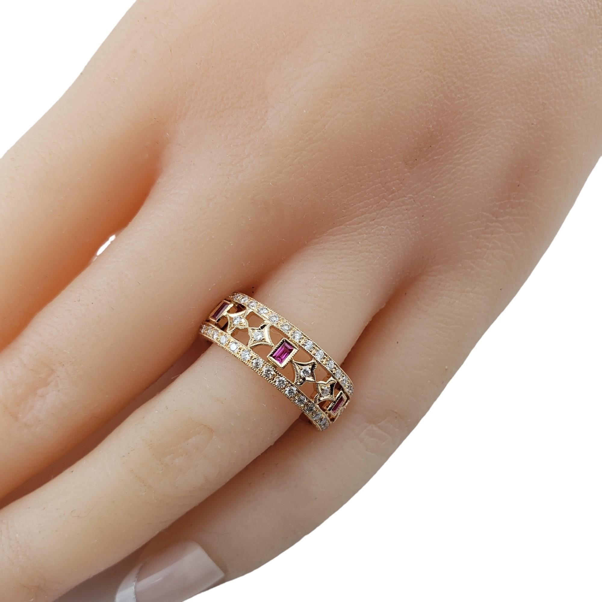 18 Karat Pink Sapphire and Diamond Ring Size 6.25 #15728 For Sale 1