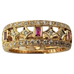 Vintage 18 Karat Pink Sapphire and Diamond Ring Size 6.25 #15728