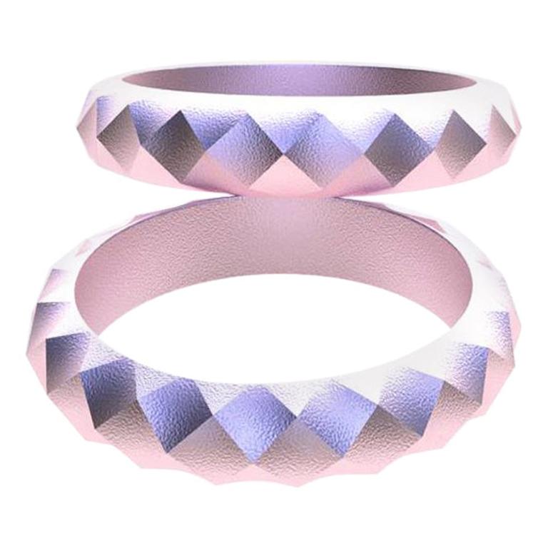 For Sale:  18 Karat Pink Wedding Ring Bridal Set