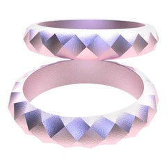 18 Karat Pink Wedding Ring Bridal Set