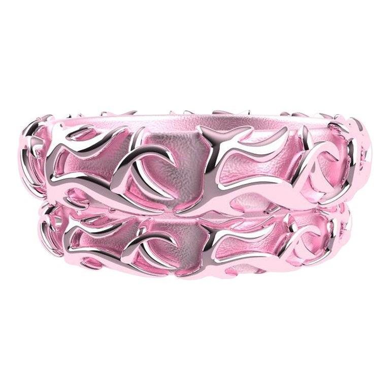 En vente :  Ensemble de bague de mariage rose 18 carats