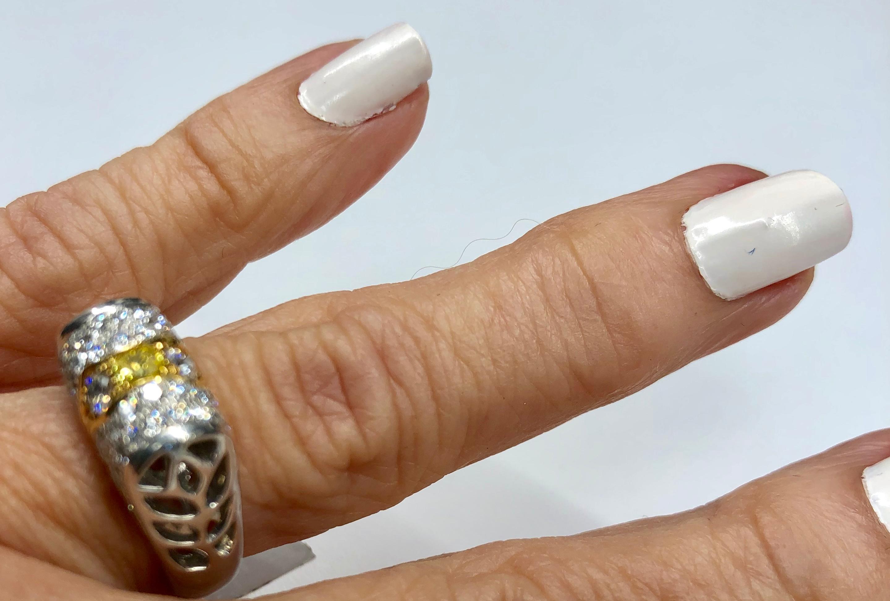 Women's Platinum Canary Diamond Ring with 18K Gold