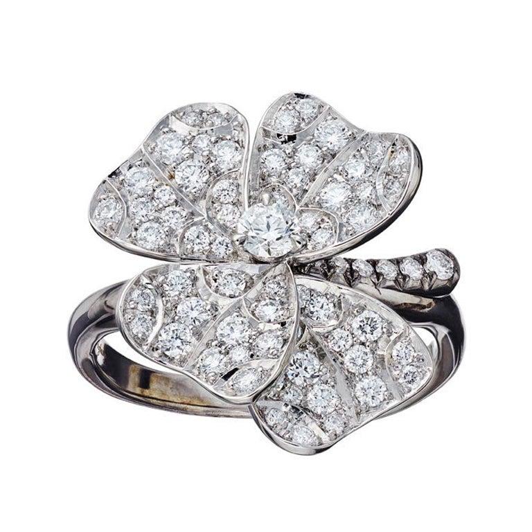 Im Angebot: 18 Karat Platin Palladium Diamanten Smaragd Ring Aenea Schmuck () 3