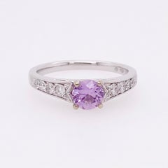 18 Karat Purple Pink Sapphire Diamond Ring