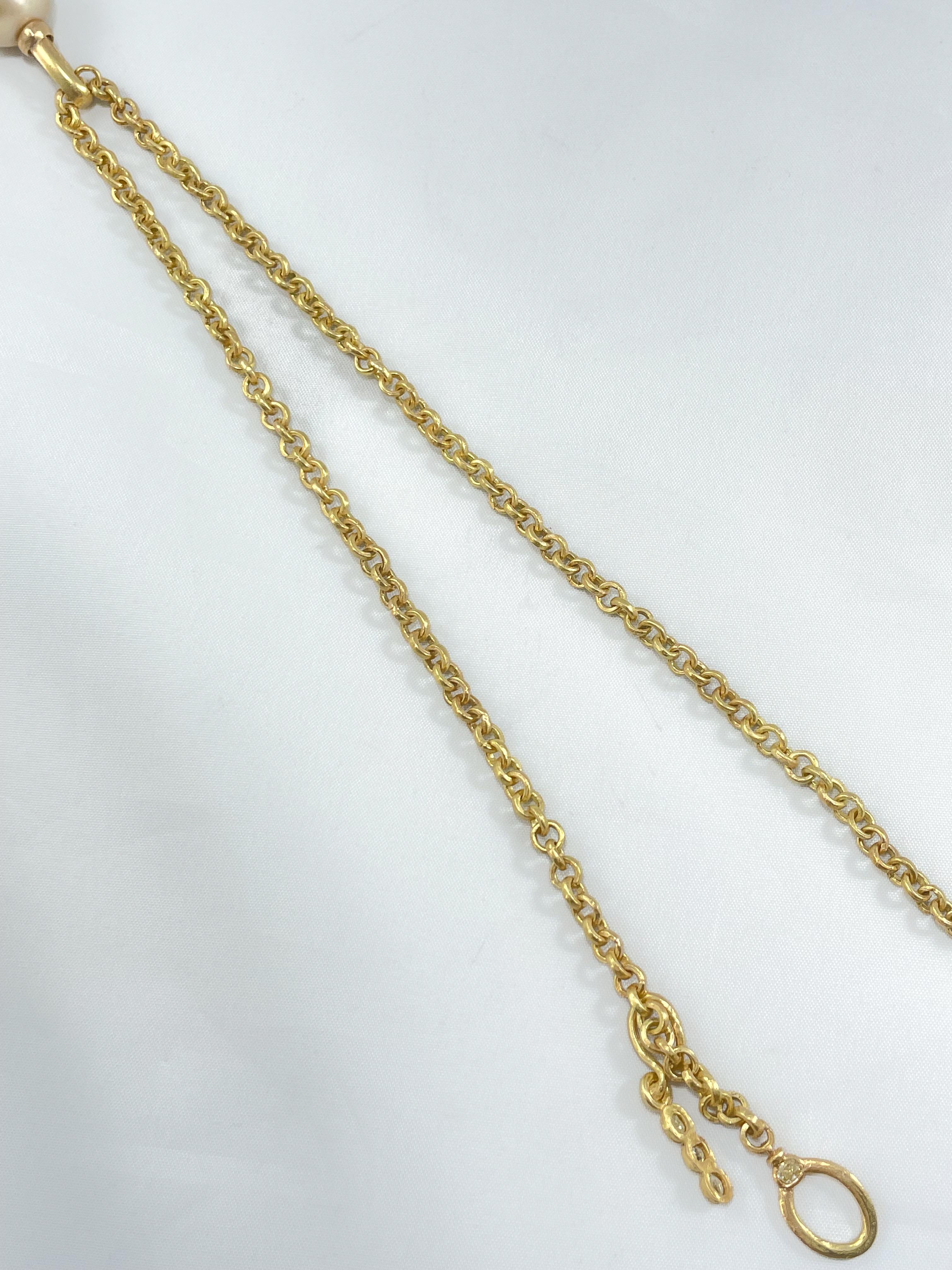 Collier à maillons en or recyclé 18 carats, chaîne de 18 pouces, avec diamants Vivid Yellow Toggle en vente 7