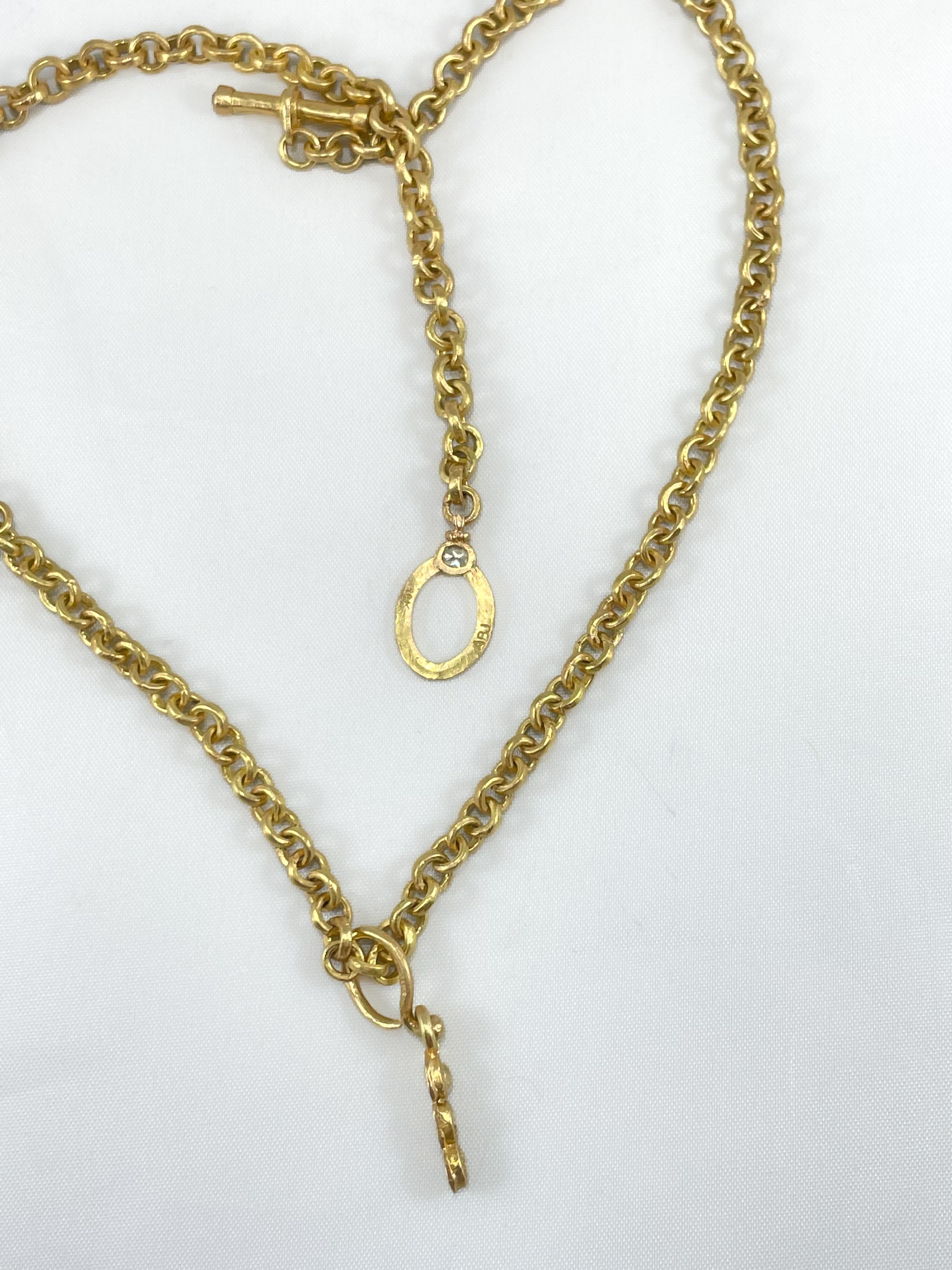 Collier à maillons en or recyclé 18 carats, chaîne de 18 pouces, avec diamants Vivid Yellow Toggle Neuf - En vente à New York, NY