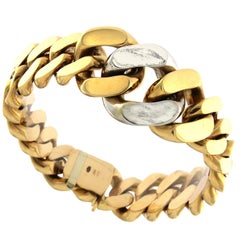 Chunky Kettenarmband aus 18 Karat Roségold und Weißgold