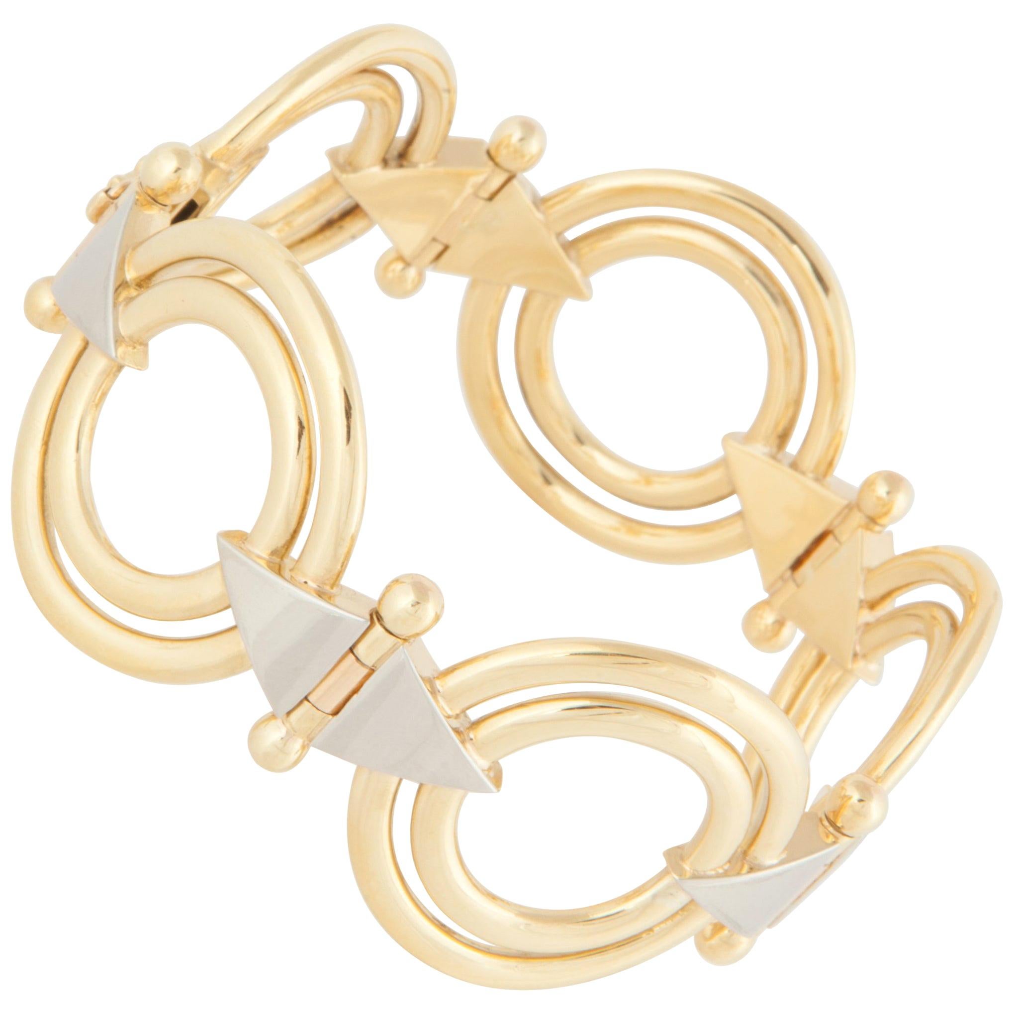 Retro 18K Two-Tone Gold Bracelet For Sale