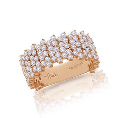 18 Karat Reverie Pink Gold Ring with Vs-Gh Diamonds