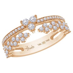 18 Karat Reverie Pink Gold Ring with Vs-Gh Diamonds