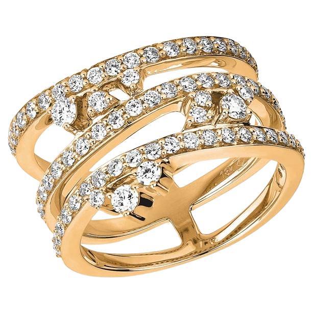 For Sale:  18 Karat Reverie Pink Gold Ring With Vs-Gh Diamonds