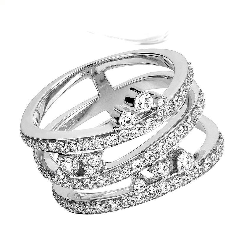Contemporary 18 Karat Reverie White Gold Ring with Vs Gh Diamonds For Sale