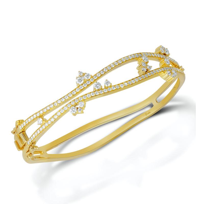 Brilliant Cut 18 Karat Reverie Yellow Gold Bracelet/bangle With Vs-Gh Diamonds For Sale