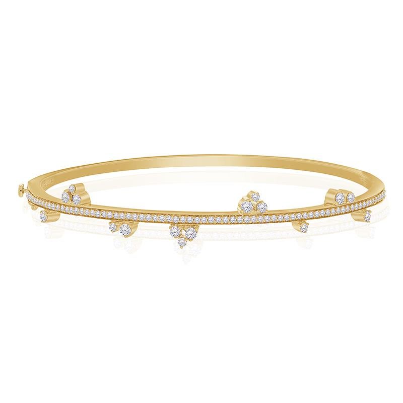18 Karat Reverie Yellow Gold Bracelet/bangle With Vs-Gh Diamonds In New Condition For Sale In New York, NY