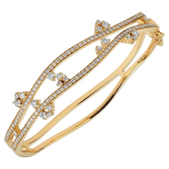 18 Karat Reverie Yellow Gold Bracelet/bangle With Vs-Gh Diamonds