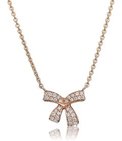 18 Karat Romance Pink Gold Necklace with Vs Gh Diamonds