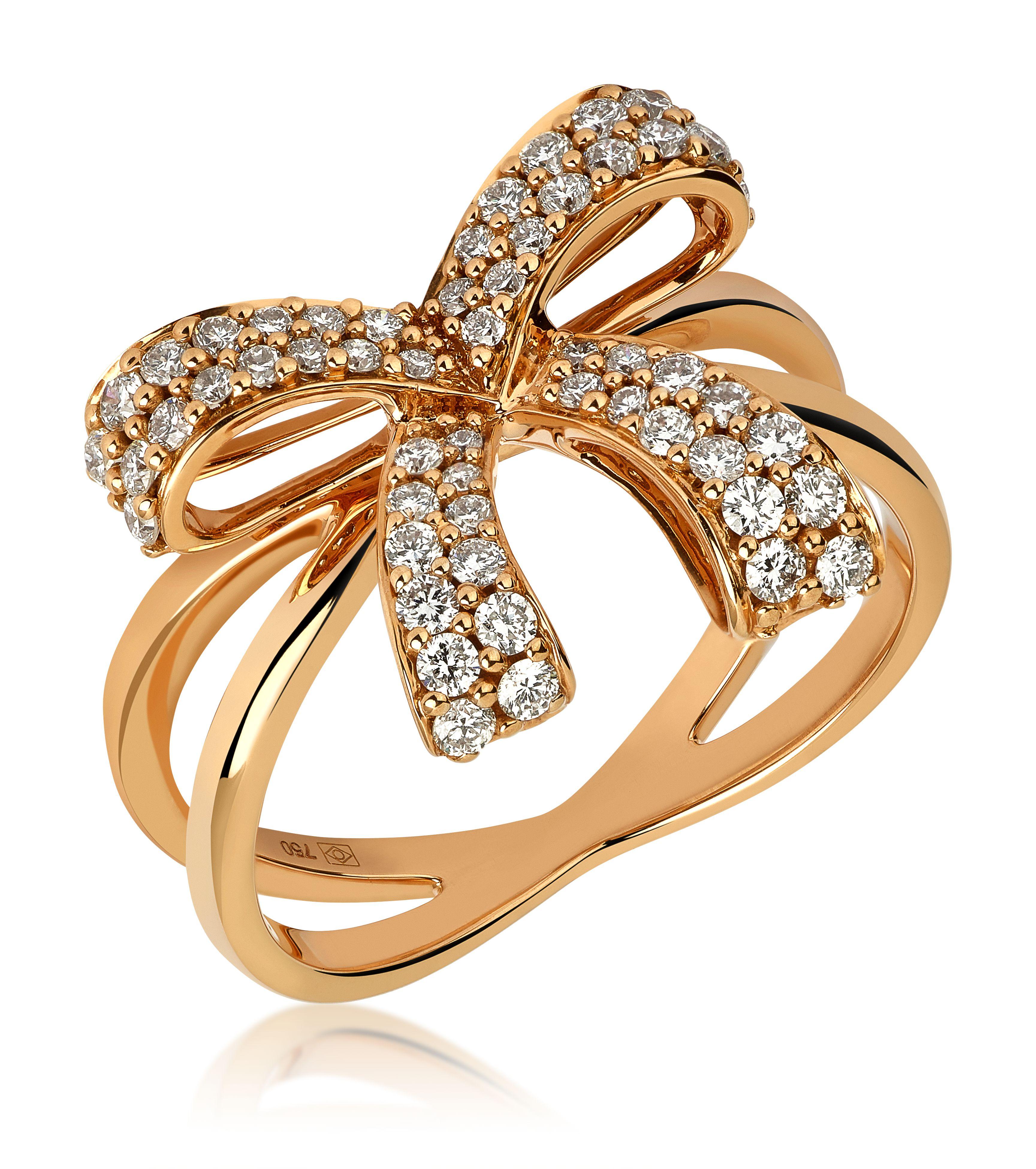 Contemporary 18 Karat Romance Pink Gold Ring with Vs Gh Diamonds For Sale