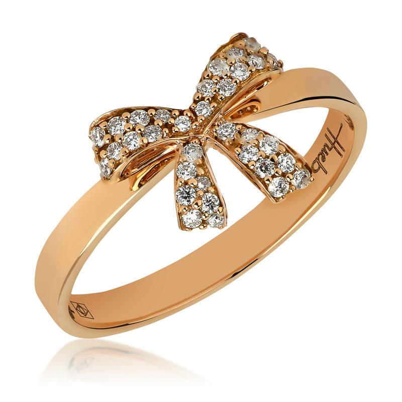 For Sale:  18 Karat Romance Pink Gold Ring with Vs-Gh Diamonds 3