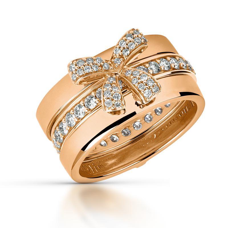 For Sale:  18 Karat Romance Pink Gold Ring with Vs-Gh Diamonds 4