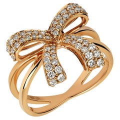 18 Karat Romance Pink Gold Ring with Vs Gh Diamonds