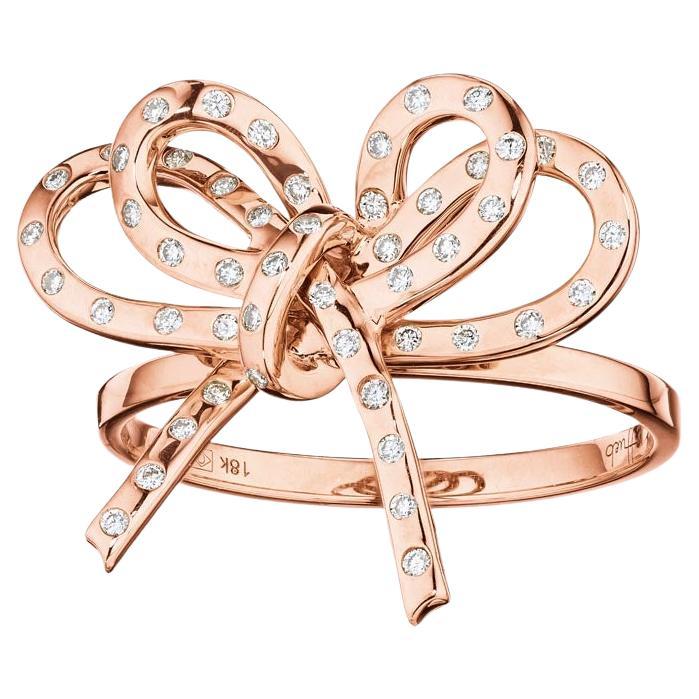 For Sale:  18 Karat Romance Pink Gold Ring with Vs-Gh Diamonds