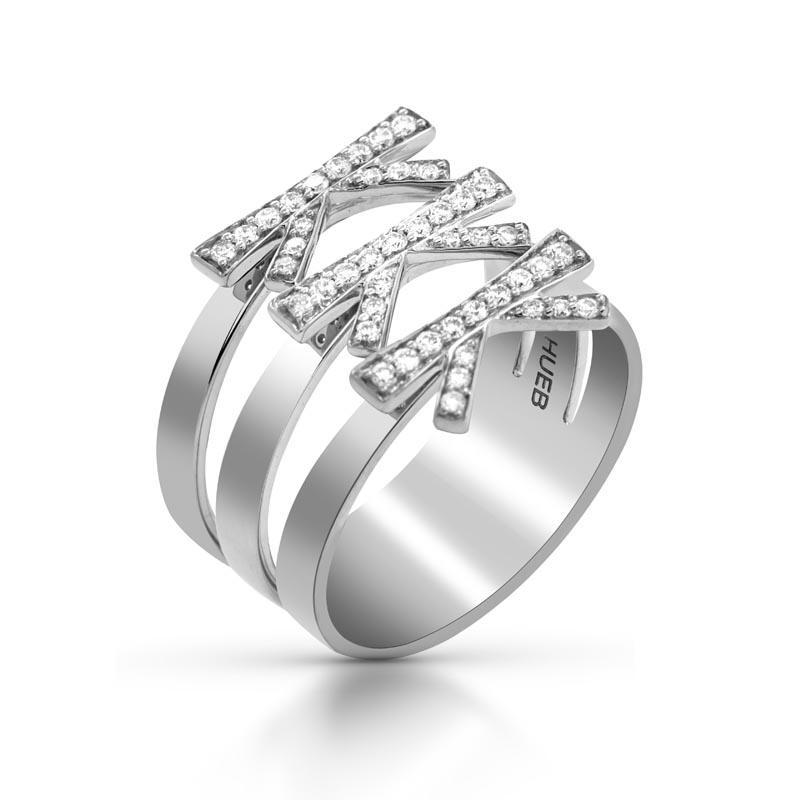 For Sale:  18 Karat Romance White Gold Ring With Vs-Gh Diamonds 5