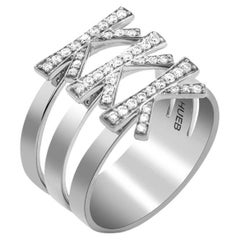18 Karat Romance White Gold Ring With Vs-Gh Diamonds