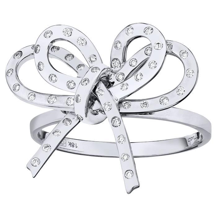 For Sale:  18 Karat Romance White Gold Ring With Vs-Gh Diamonds