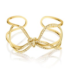 18 Karat Romance Yellow Gold Bracelet/bangle With Vs-Gh Diamonds