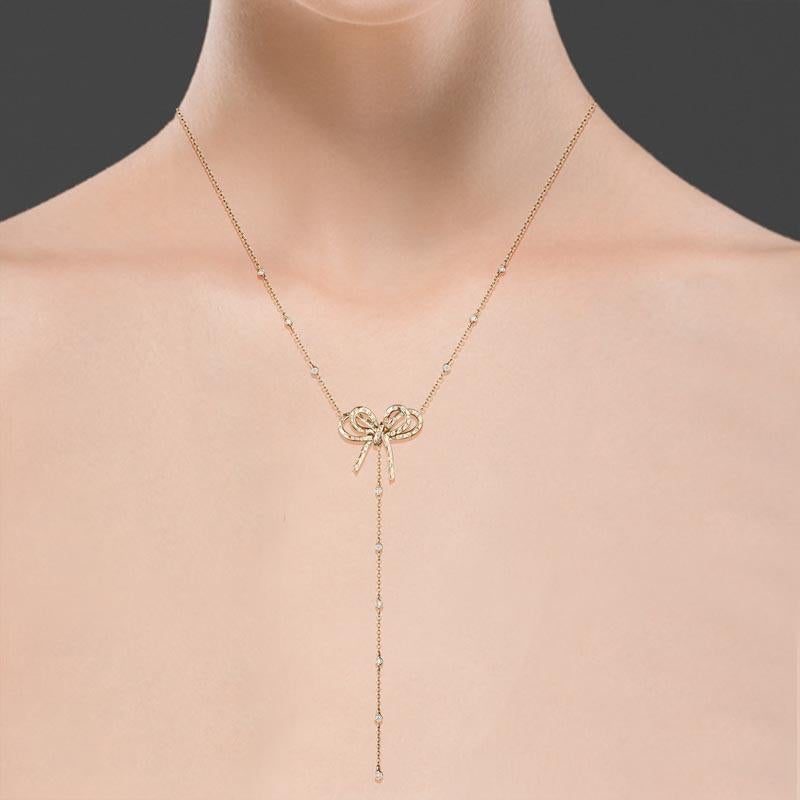 Brilliant Cut 18 Karat Romance Yellow Gold Necklace With Vs-Gh Diamonds For Sale