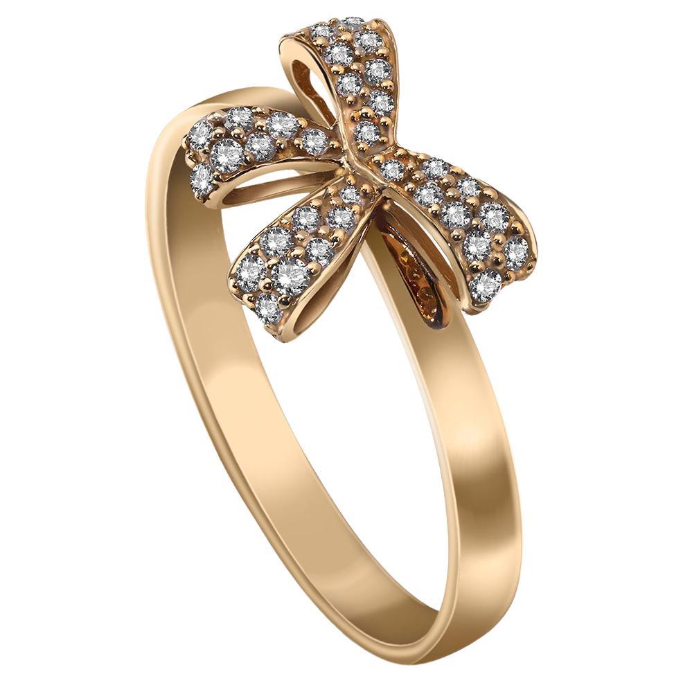 18 Karat Romance Yellow Gold Ring with Vs Gh Diamonds For Sale