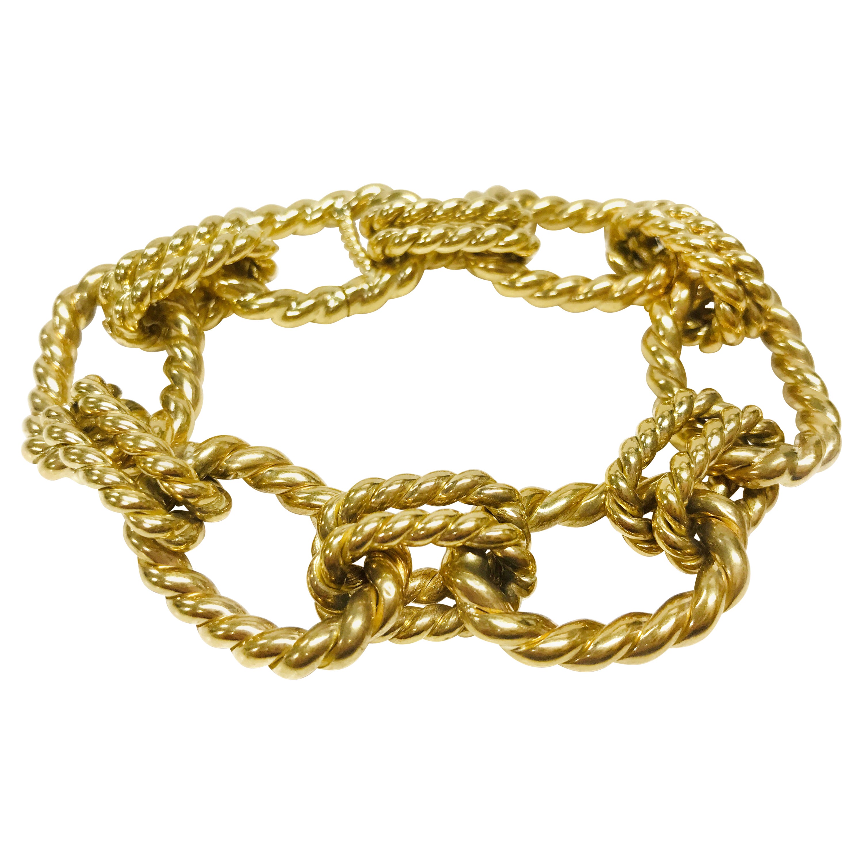 Bracelet à maillons ovales en corde 18 carats