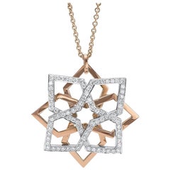 18 Karat Roségold 1,25 Karat Diamant Geometrischer Anhänger