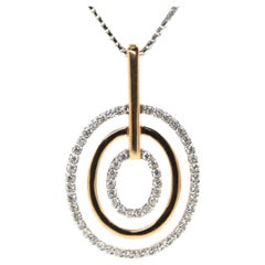18 Karat Rose and White Gold Diamond Circle Pendant