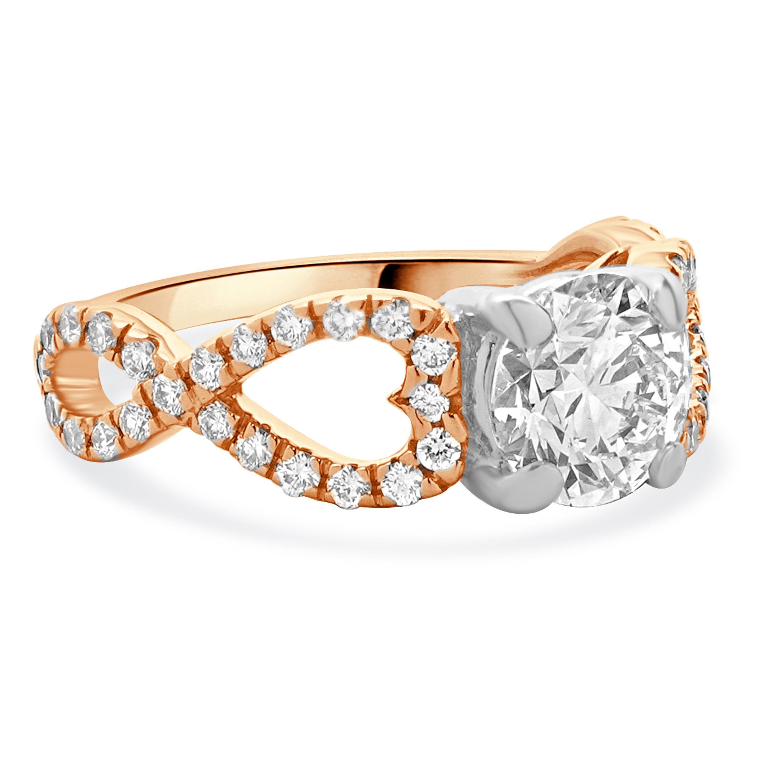 MATERIAL: 18K Rose & Weißgold
Diamant: 1 runder Brillantschliff = 1,40ct
Farbe: H
Klarheit: VS1
GIA: 2186256367
Diamant: 92 runder Brillantschliff = 1,00cttw
Farbe: G
Klarheit: VS1-2
Ringgröße: 6.5 (bitte erlauben Sie bis zu 2 zusätzliche