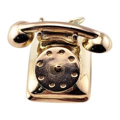 18 Karat Rose and Yellow Gold Rotary Telephone Charm