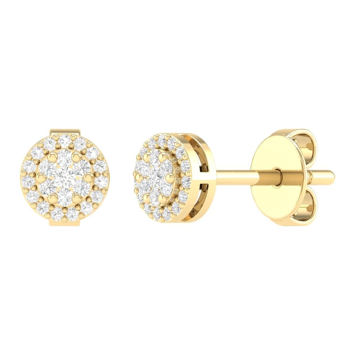 Women's 18 Karat Rose Gold 0.19 Carat Sapphire Cocktail Stud Earrings For Sale