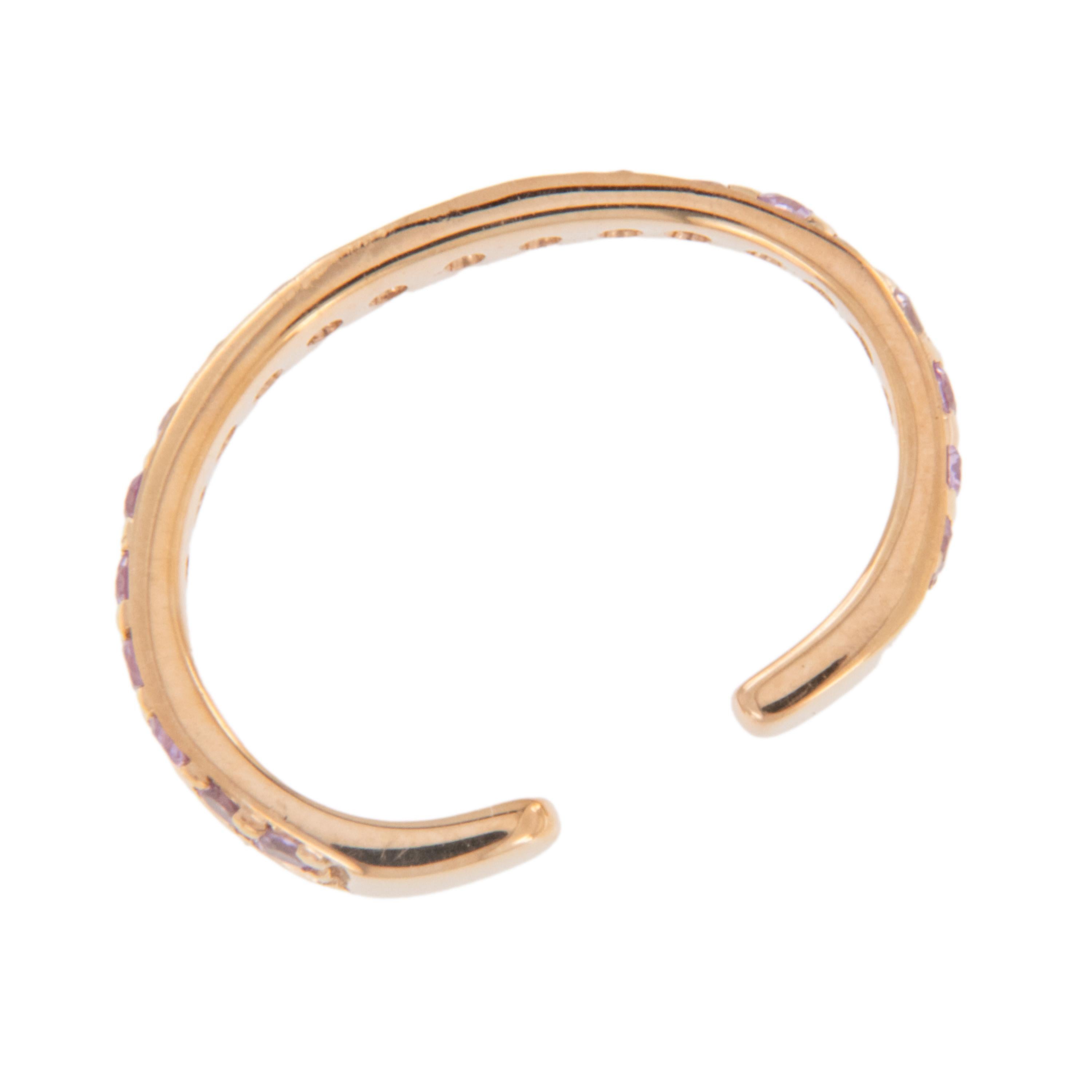 Contemporaneo Bracciale all'orecchio in oro rosa 18 carati da 0,20 ctw di zaffiro rosa in vendita