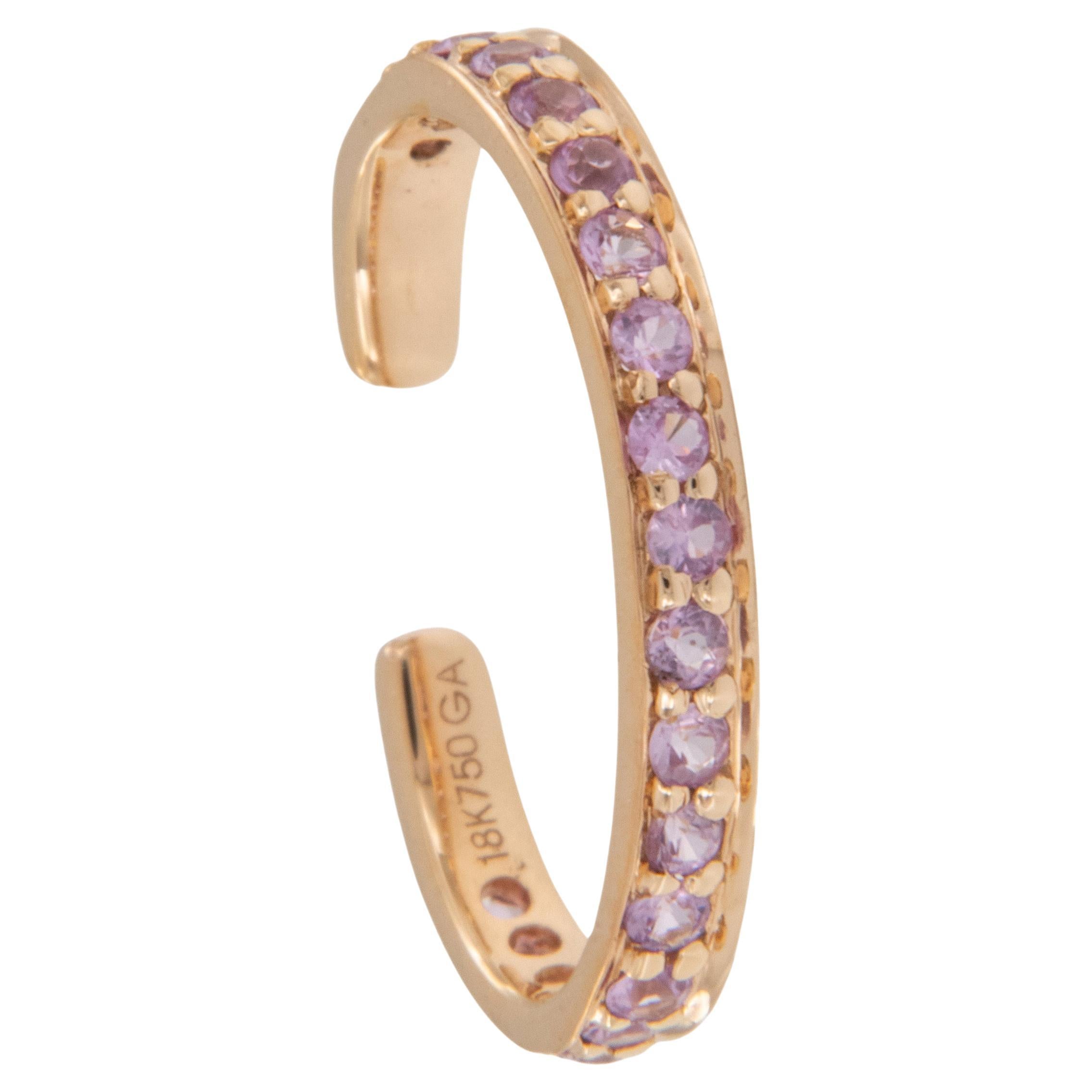 Bracciale all
orecchio in oro rosa 18 carati da 0,20 ctw di zaffiro rosa in vendita