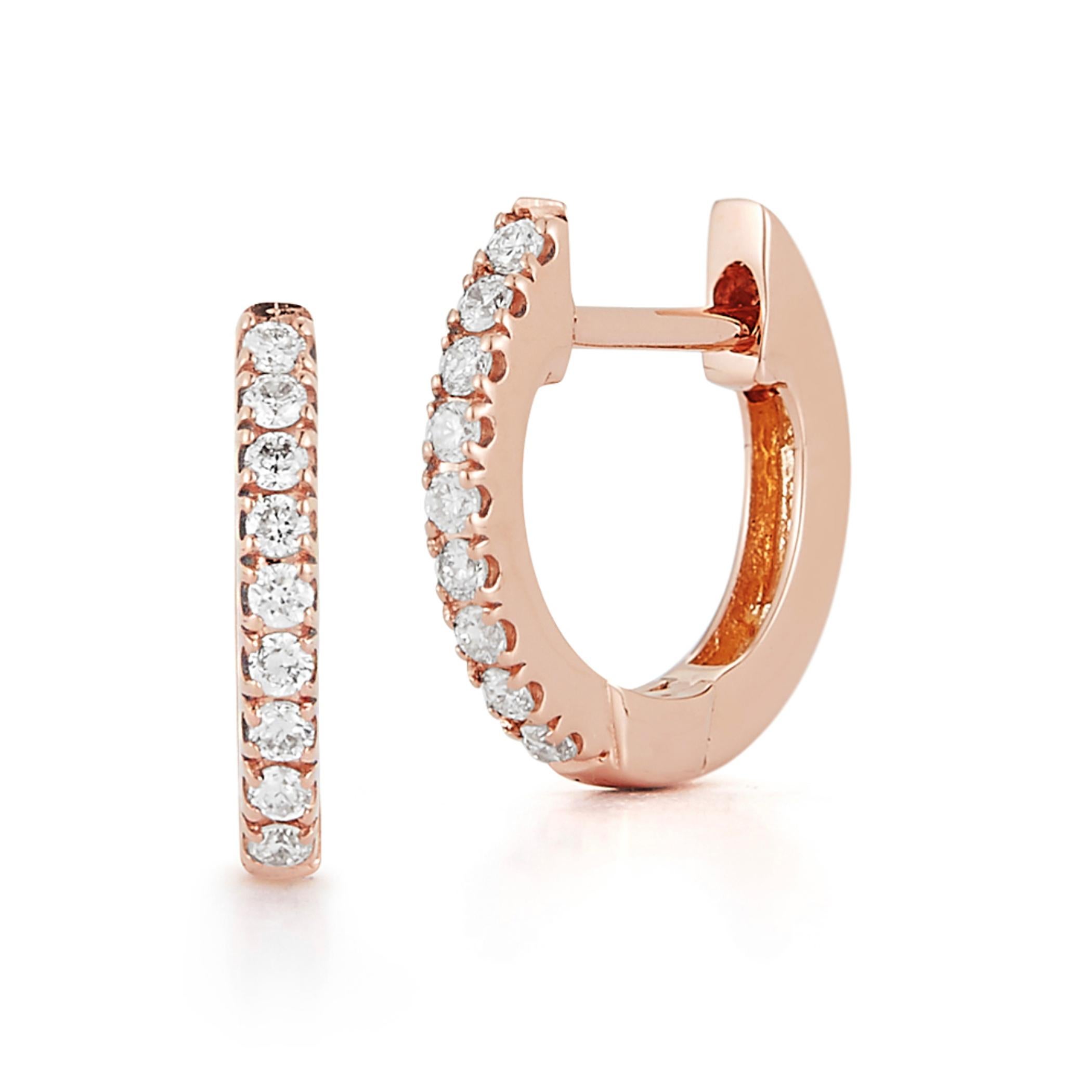 Questi sono gli orecchini perfetti per tutti i giorni! Realizzato in oro rosa 18 carati nel più comodo stile 
