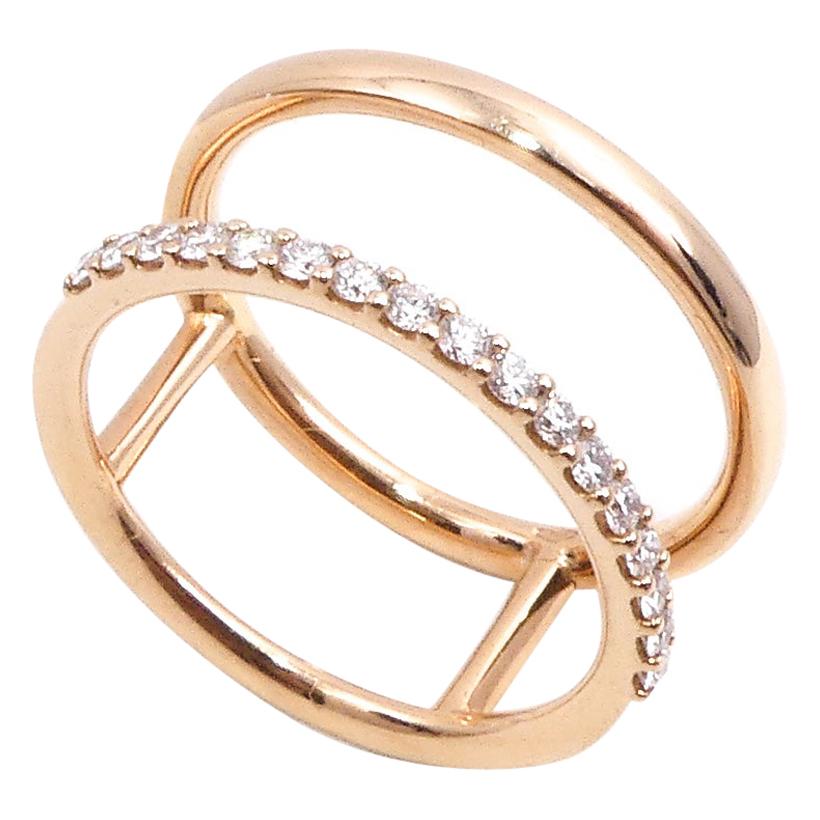 18 Karat Rose Gold 0.26 Carat White Diamonds Ring For Sale